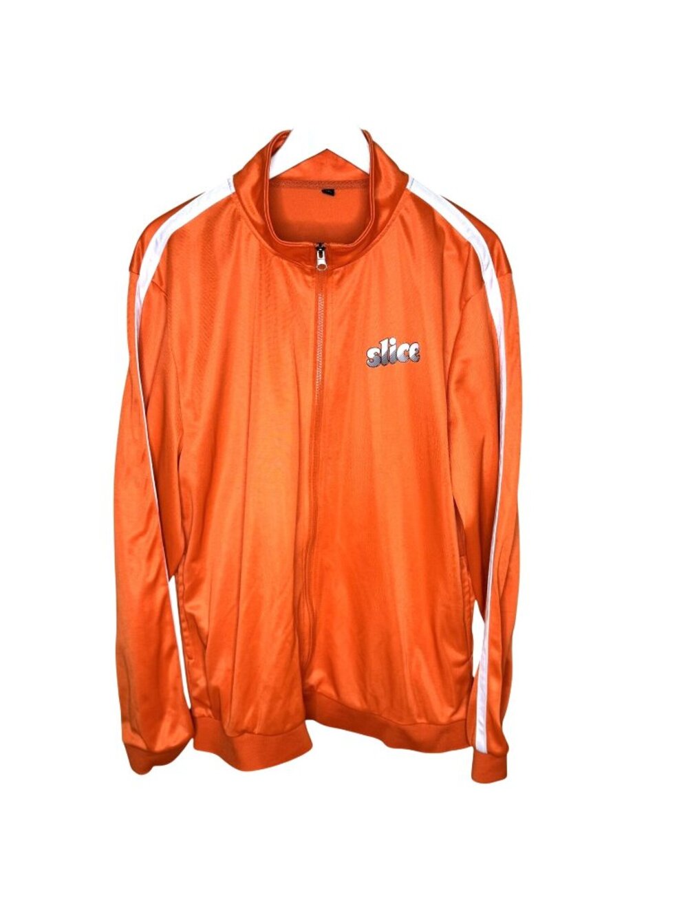 Men's Retro Style Orange Slice Full-Zip Track Jacket, Americana, Size Large
